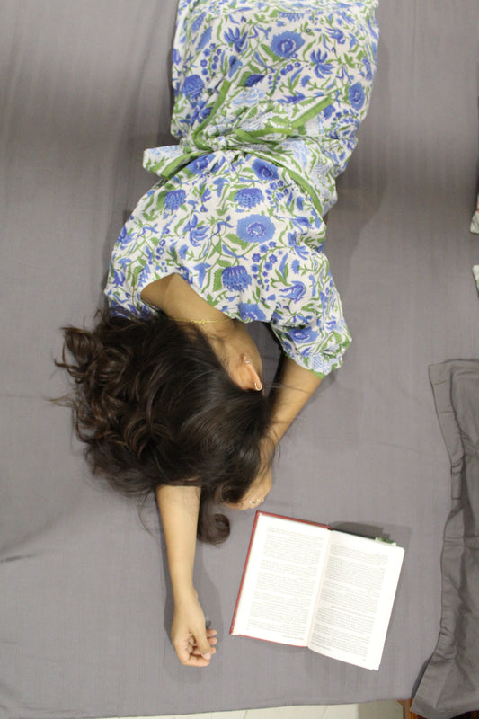 Blue pottery lounge dress