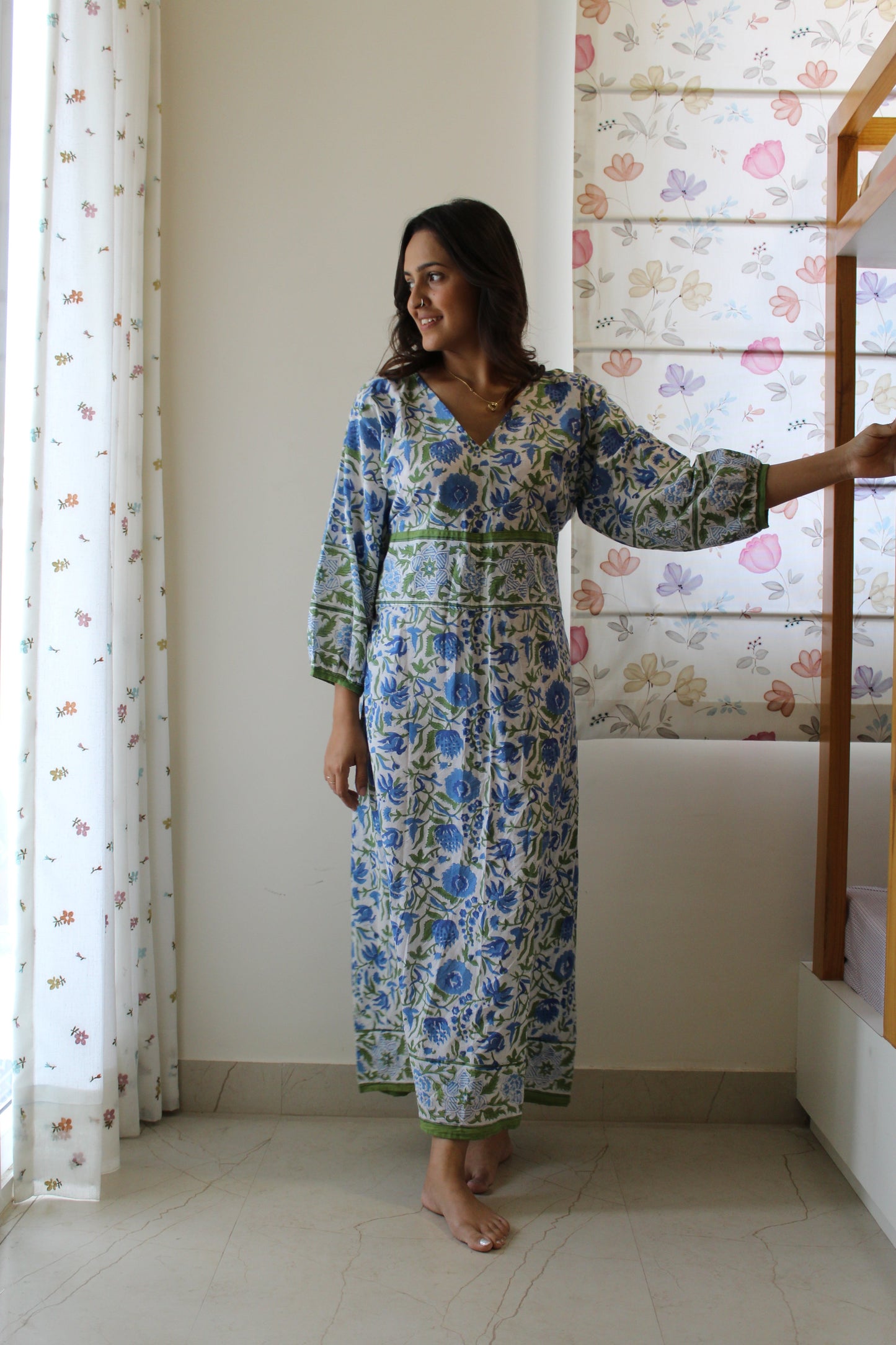 Blue pottery lounge dress