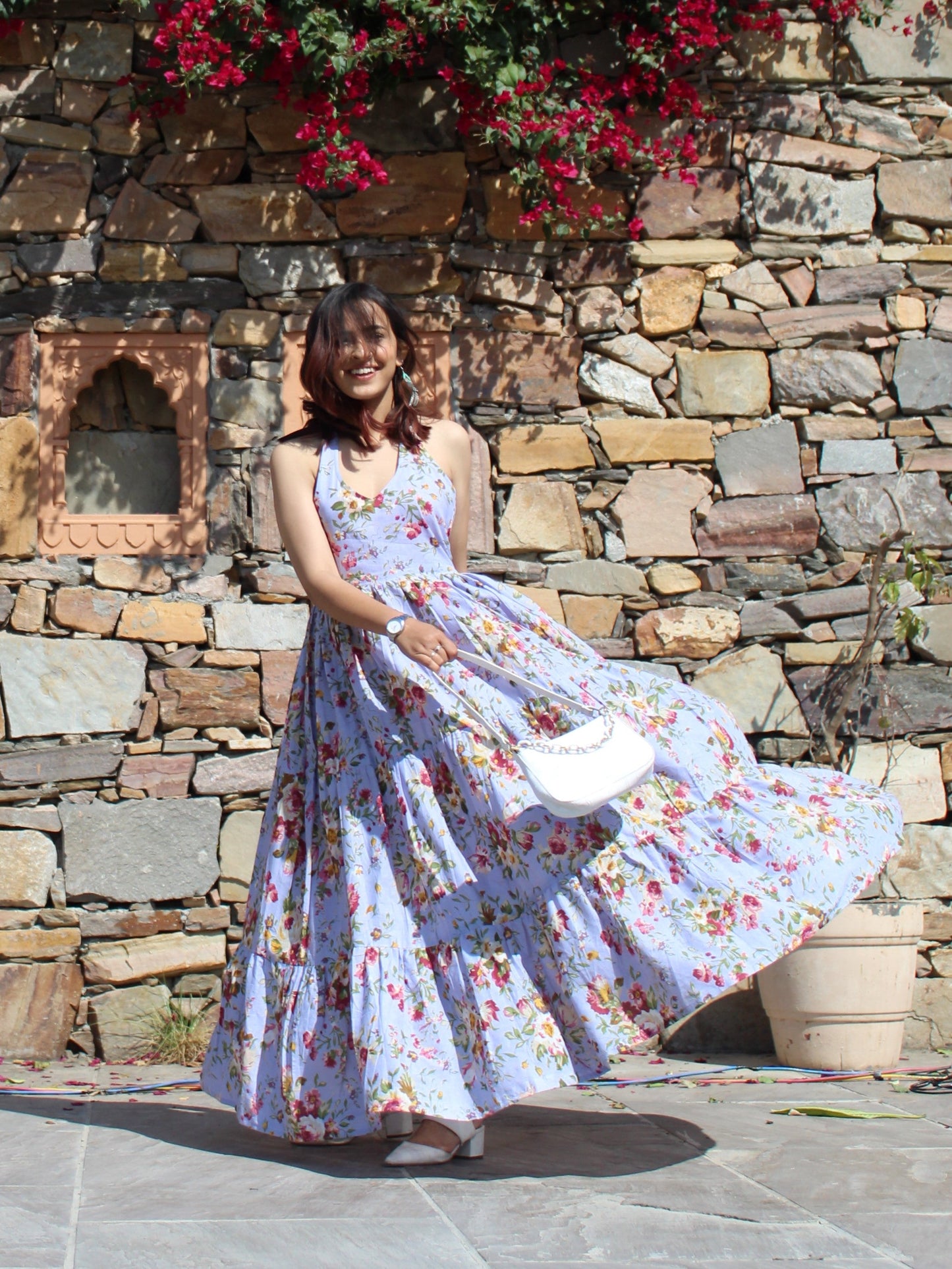 Lavender halter maxi dress