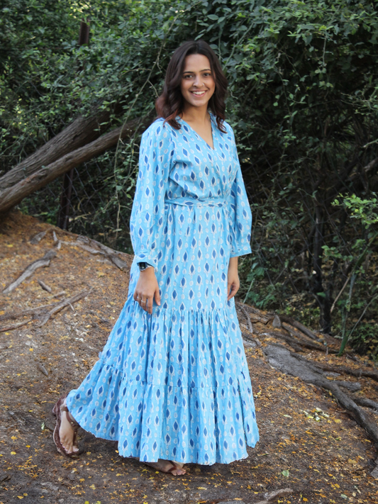 Blue Basil Angrakha Dress