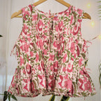 Pink garden pleated top