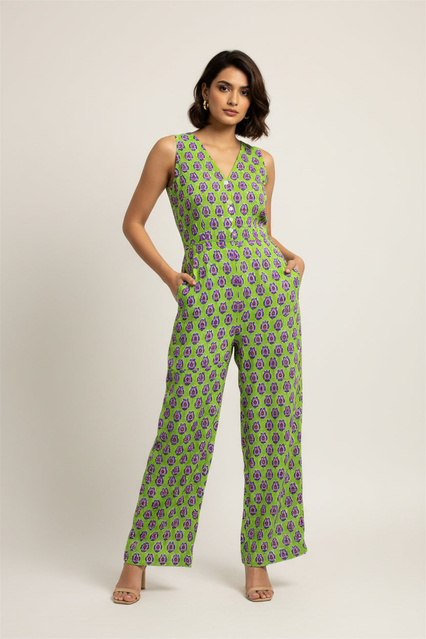 Parrot green jumpsuit Main image