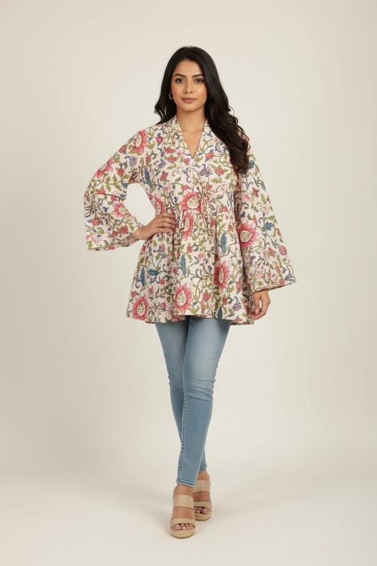 White Tulip Angrakha top