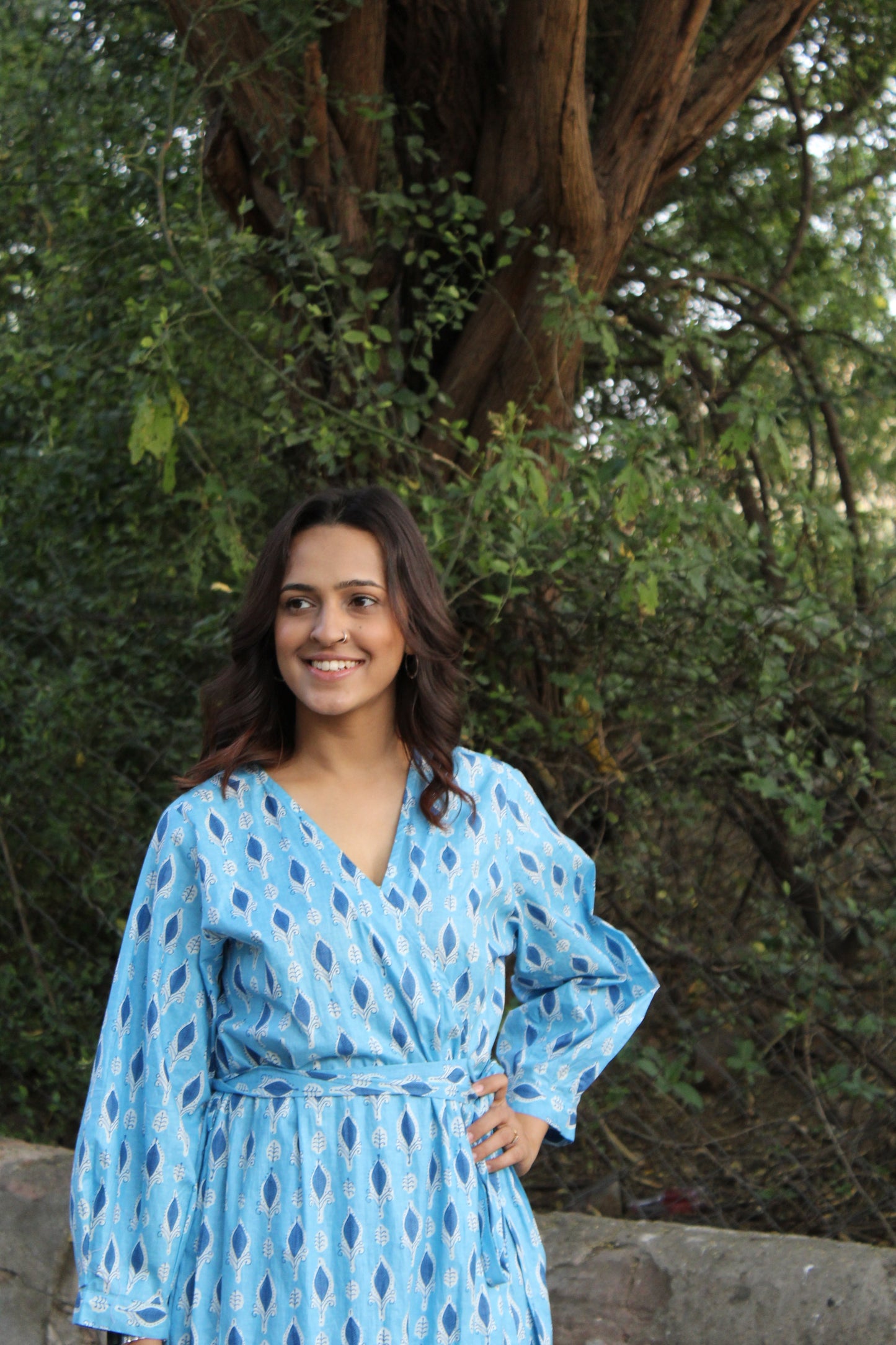 Blue Basil Angrakha Dress