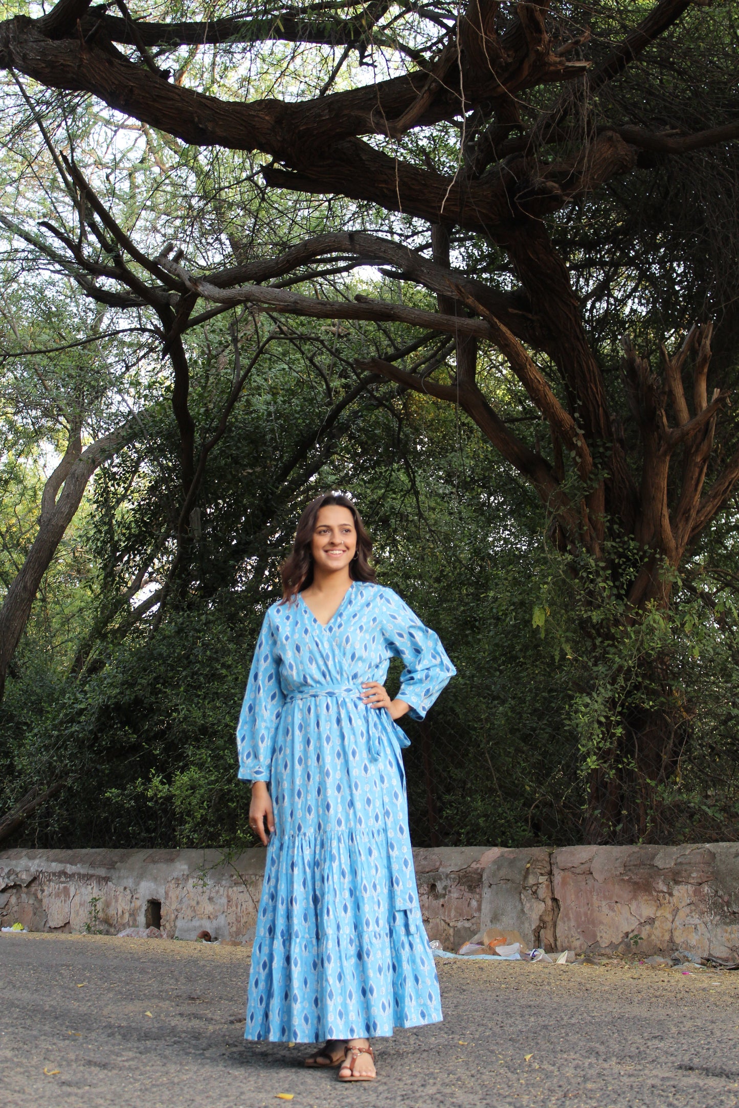Blue Basil Angrakha Dress