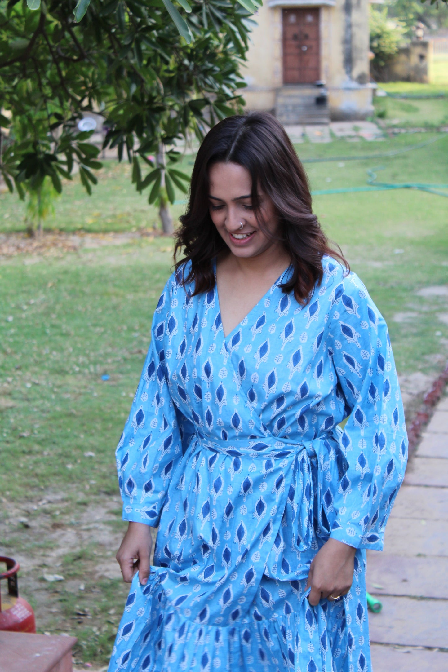 Blue Basil Angrakha Dress