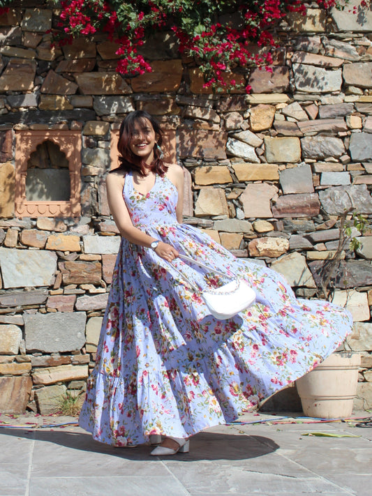 Lavender halter maxi dress