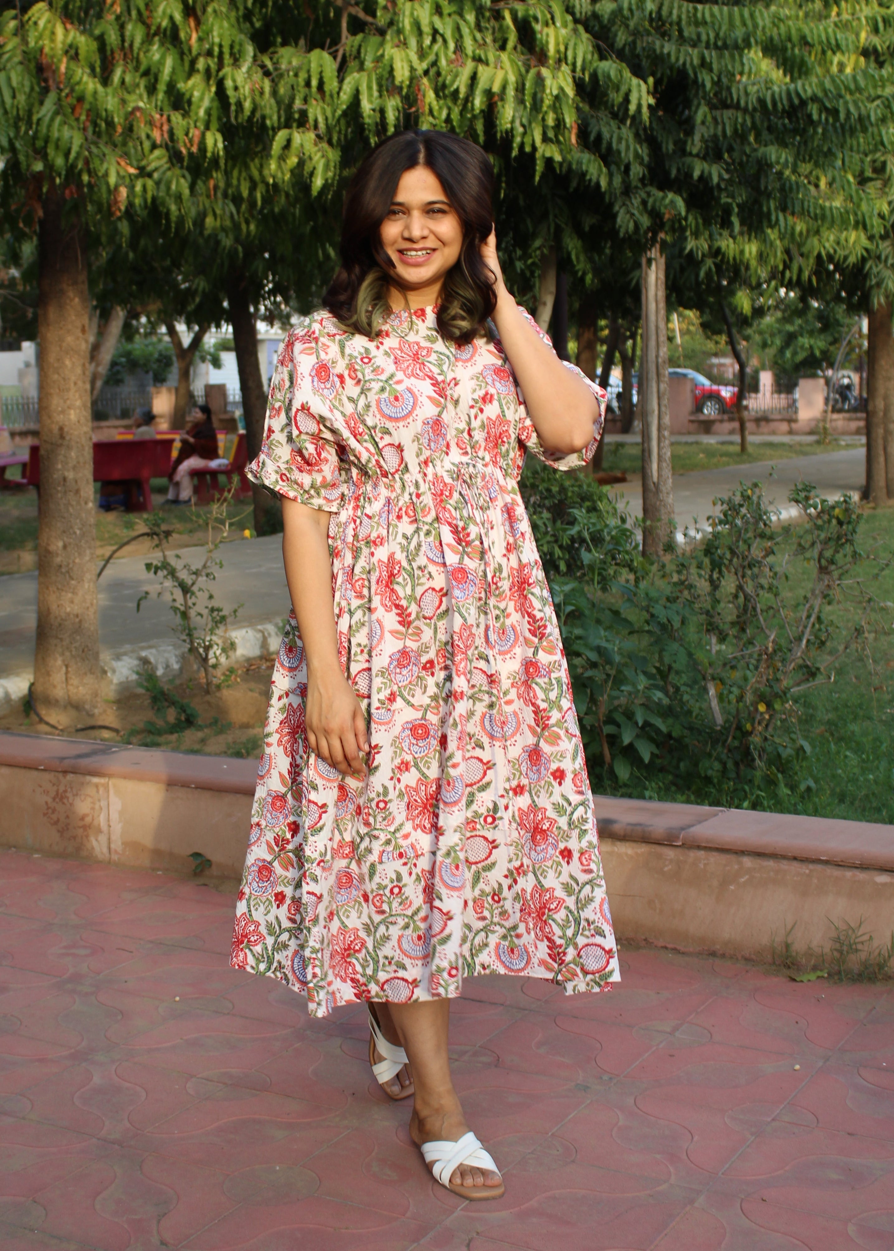 White chintz Pionie Dress