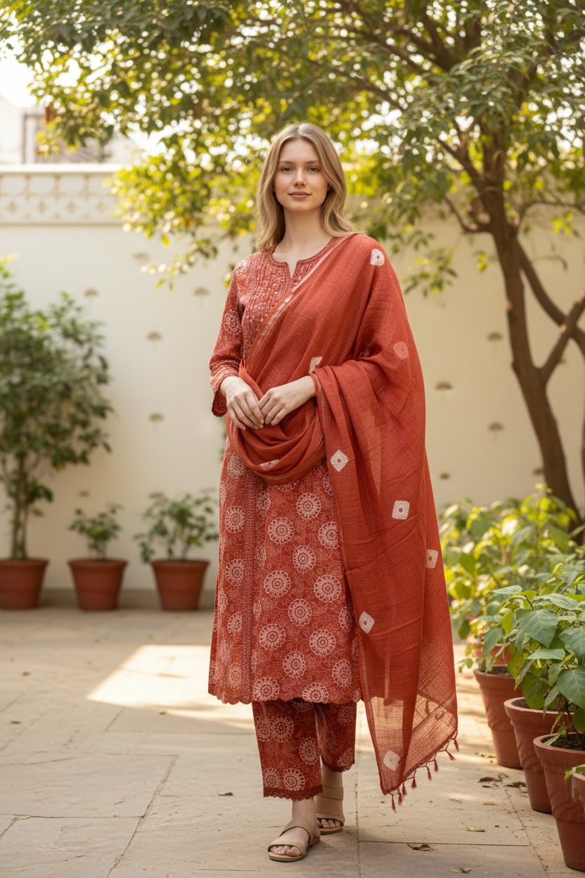 Surkh rose 3 piece suit set Main image
