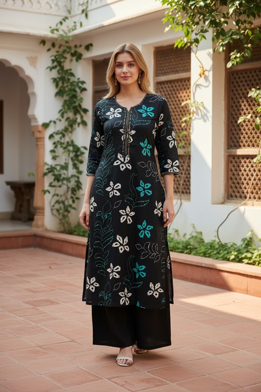 Black Florance Kurta