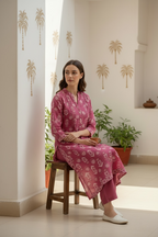 Sakura Block print Kurta